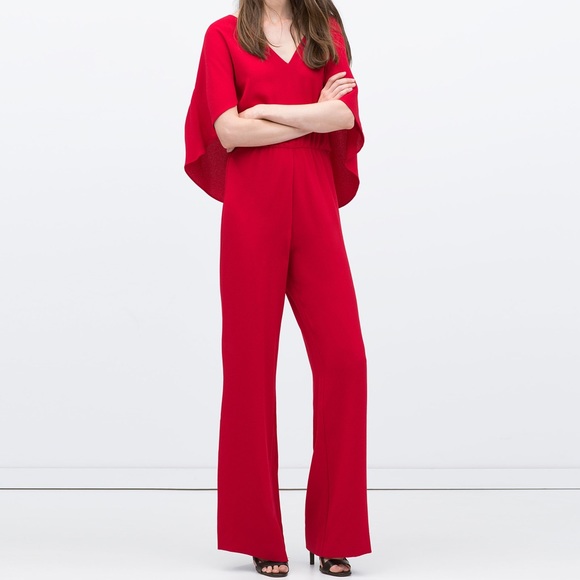 red cape jumpsuit